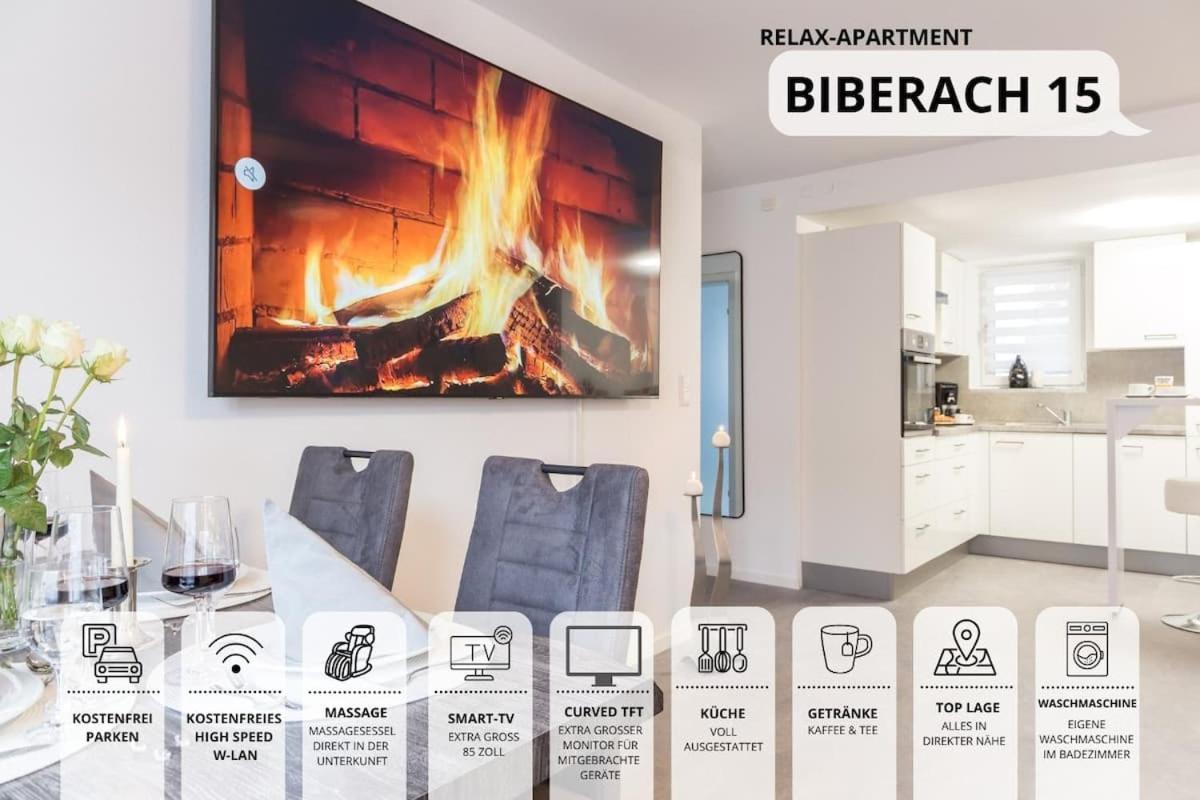 Relaxapartment 15 Massagesessel Smarttv Kueche Biberach an der Riss Bagian luar foto